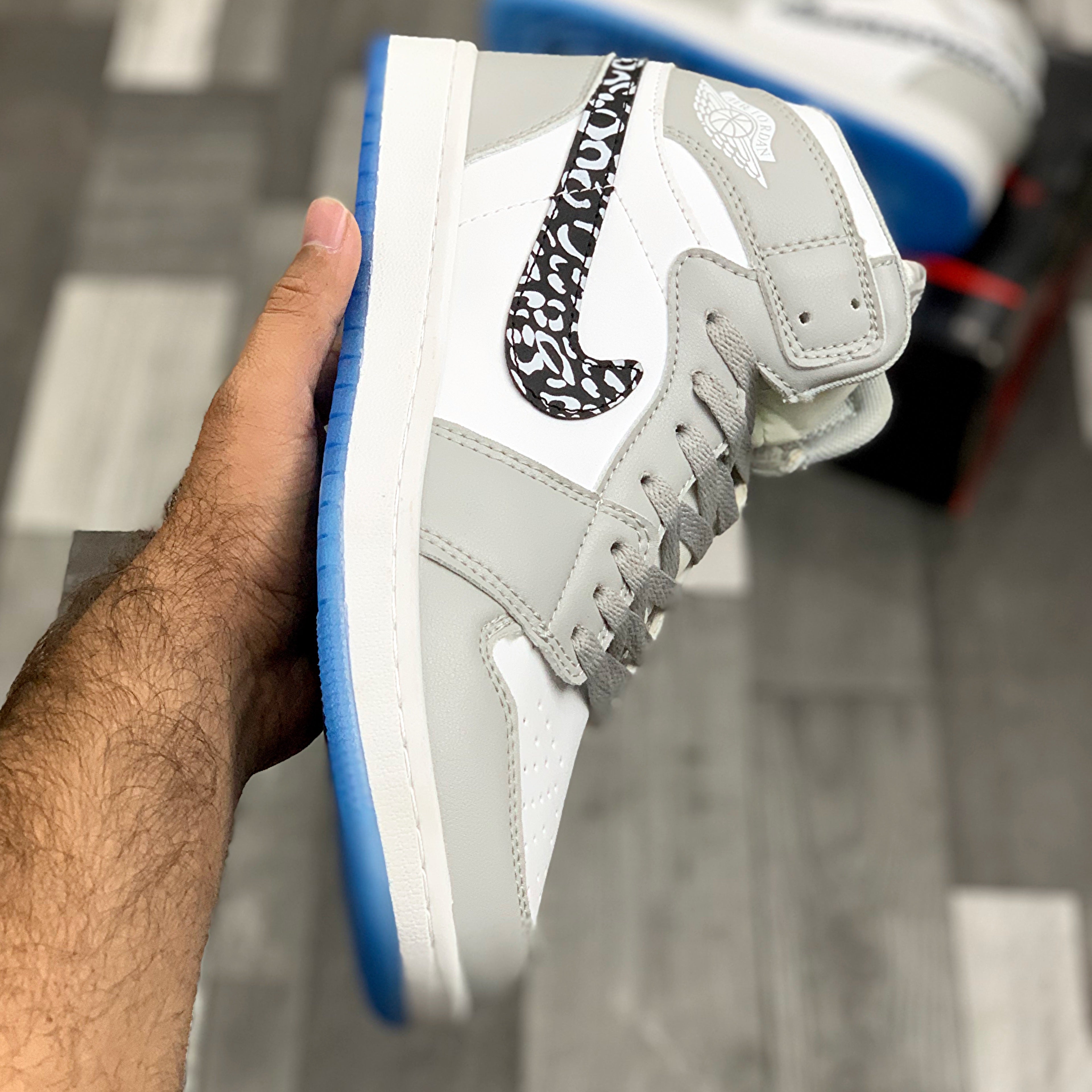 AJ-1 hightops (Cement Swoosh)