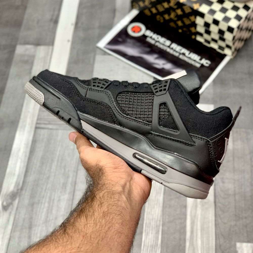 Air Jordan 4 Custom Lo-Vi (All Black) | Unique Black Design - ShoesRepublic