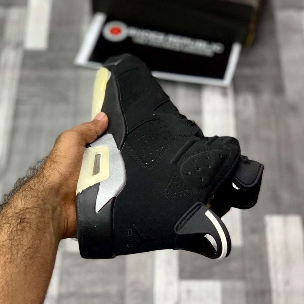 Aj-6 (Chrrome Black Metallic) Premium Batch - ShoesRepublic