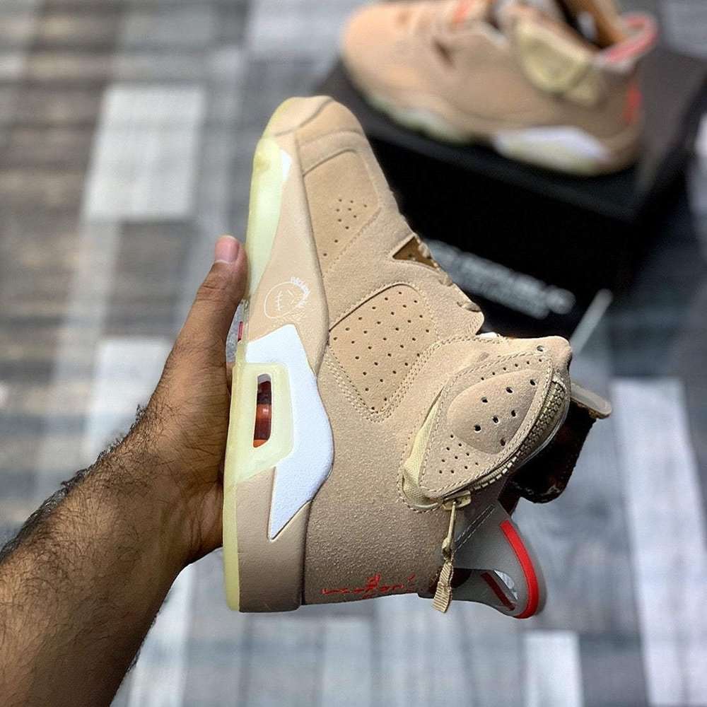 Aj-6 x Traviiis (Briitish Khakki) Premium Batch - ShoesRepublic