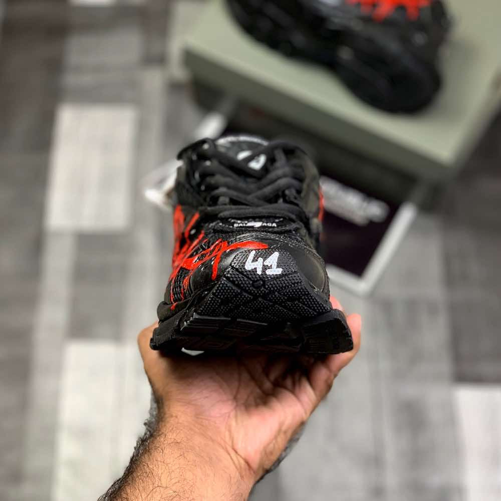 Ballenciiaga Runner Graffiitti (Black Redd)Top Premium Batch - ShoesRepublic