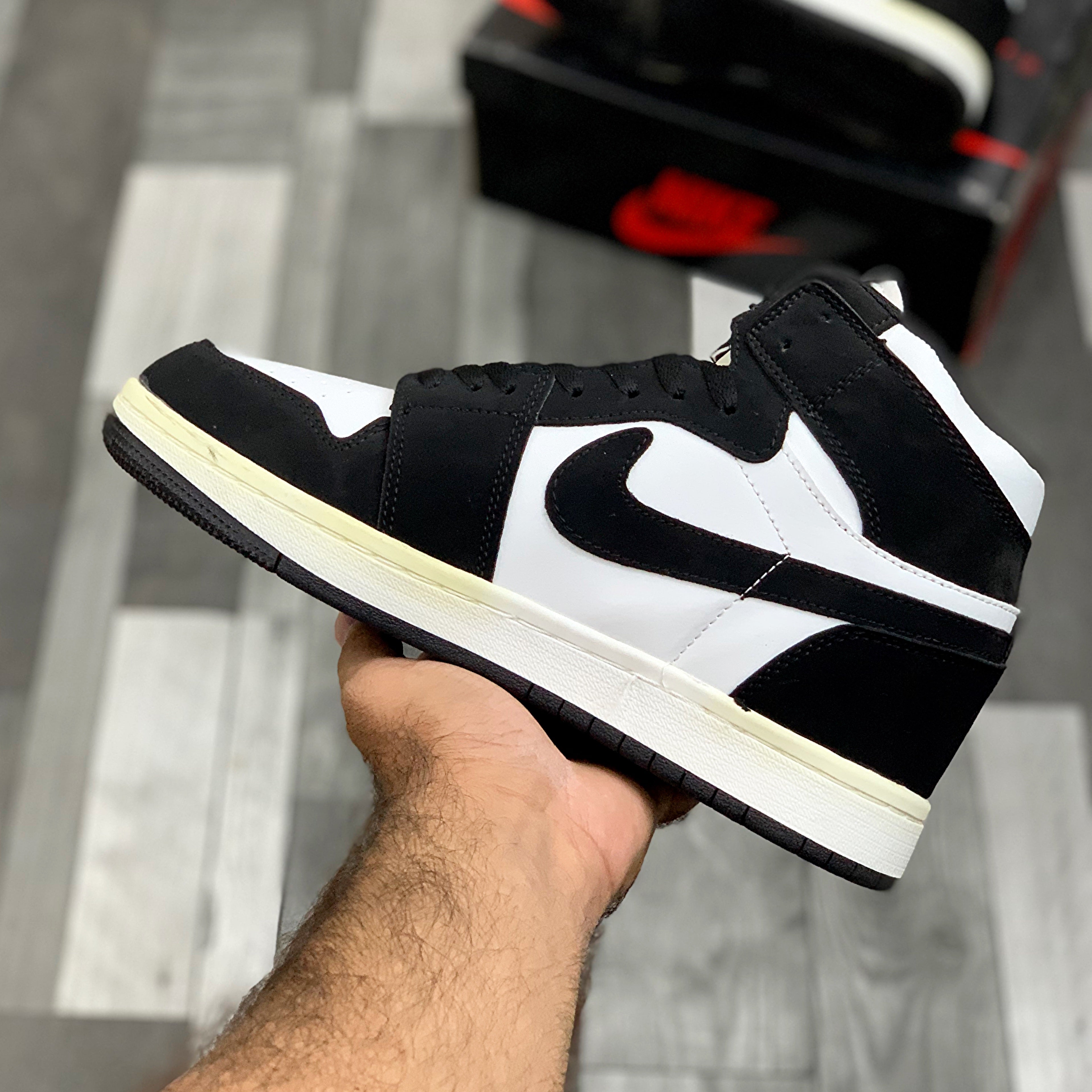 AJ-1 hightops (Matte Panda) Slightly Stained