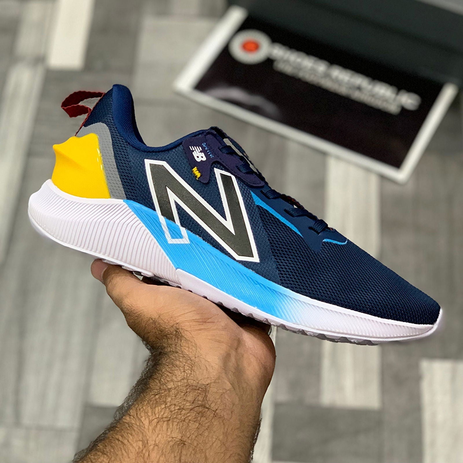 NB FuelCell Propel RMX v2 Navy Yellow - ShoesRepublic