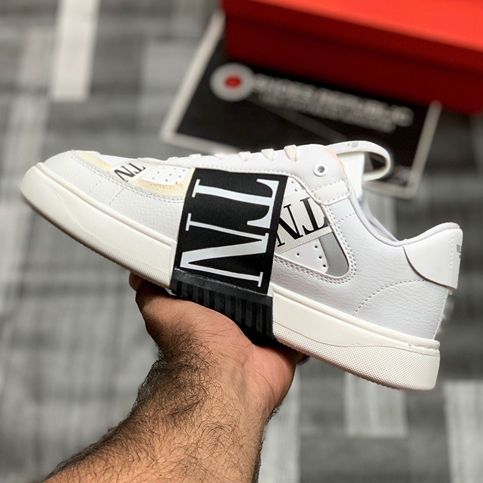 Valentiino VL7N (White-Black) Premium Batch - ShoesRepublic