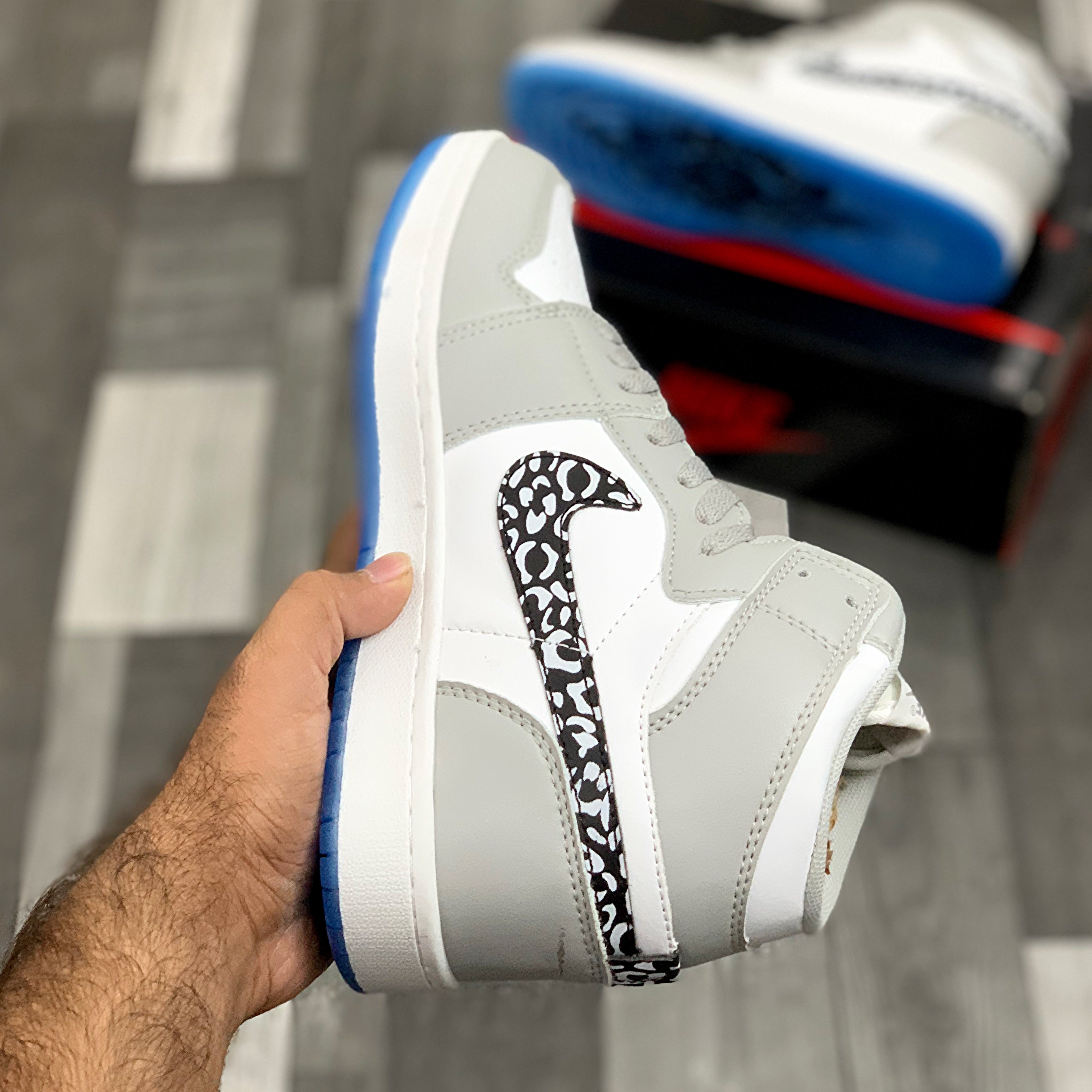 AJ-1 hightops (Cement Swoosh)