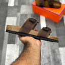 Cork Footbed Slides (Brown) Premium Imported