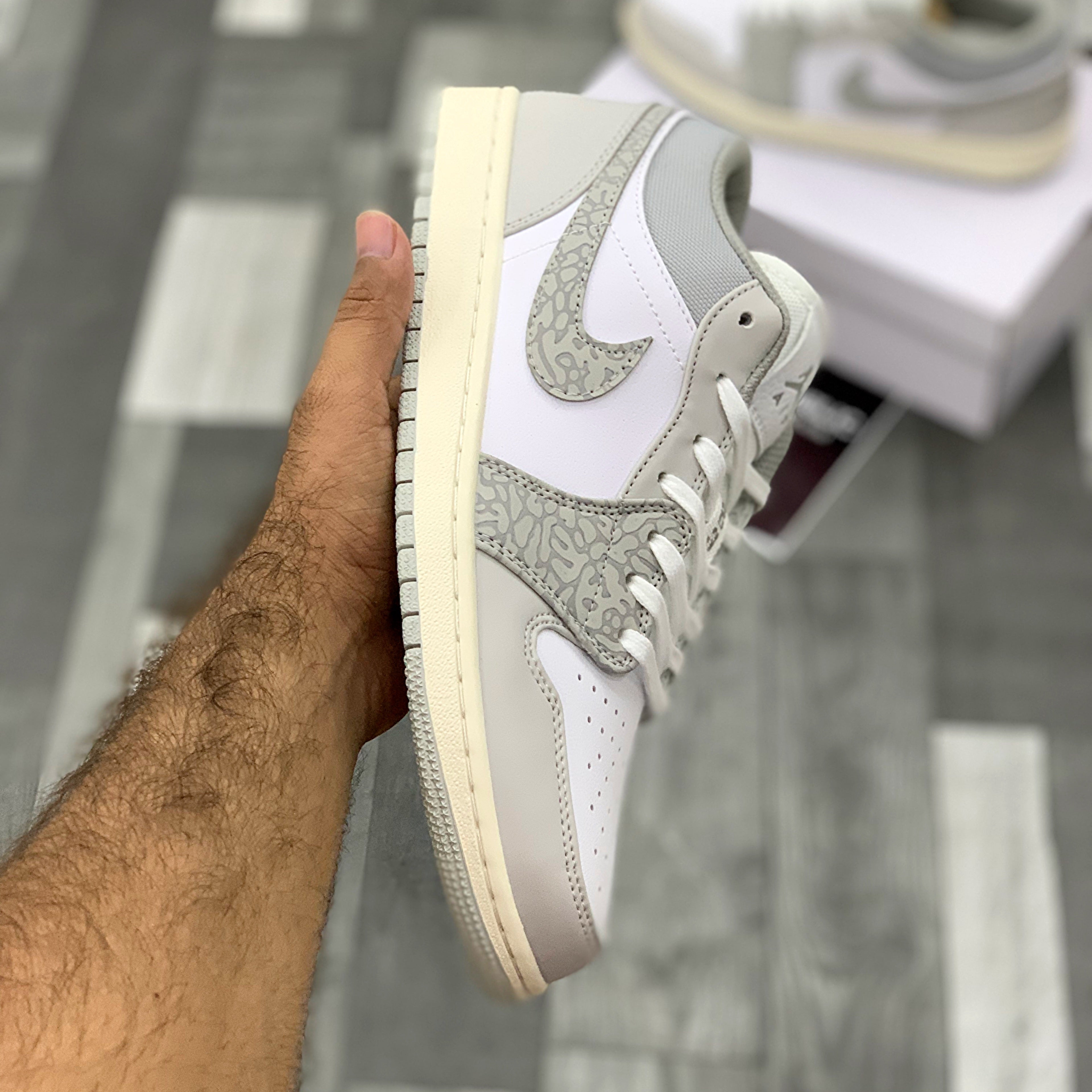 AJ-1 Lows (PRM Smoke Grey Elephaant)- Premium Batch