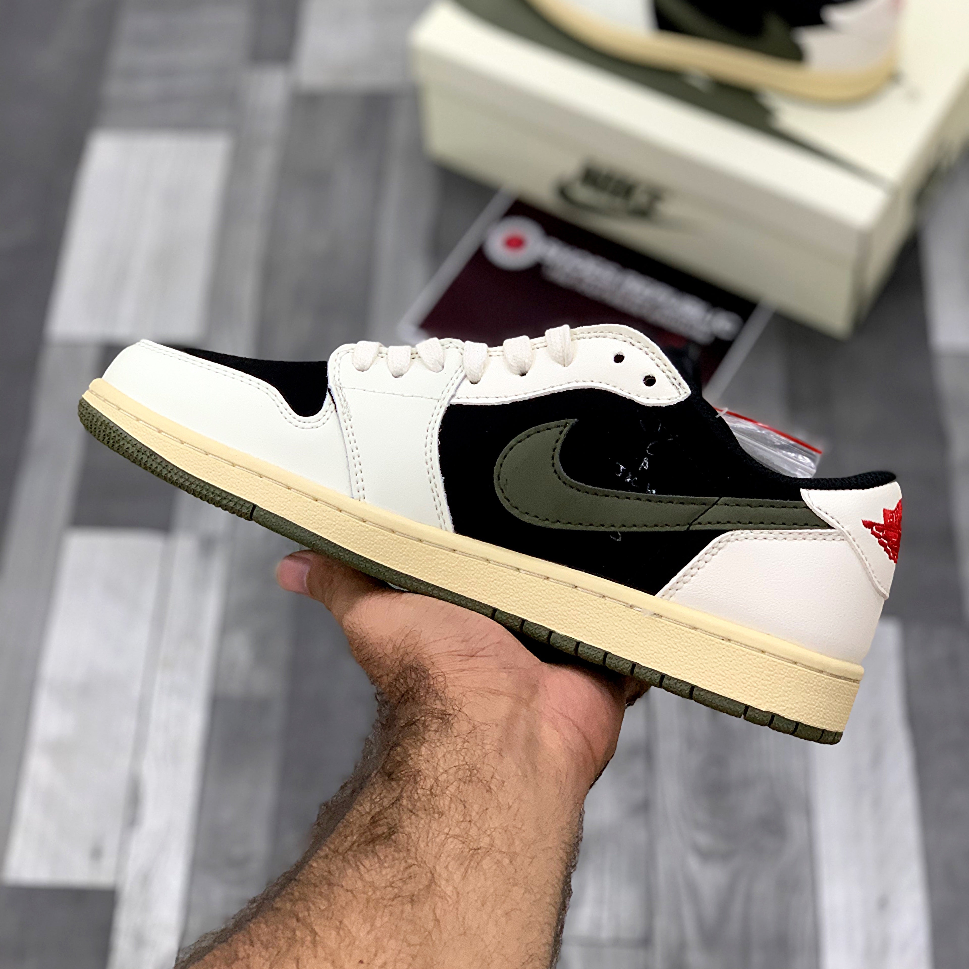 AJ-1 Lows Travis Scott (Olive)- Premium Batch