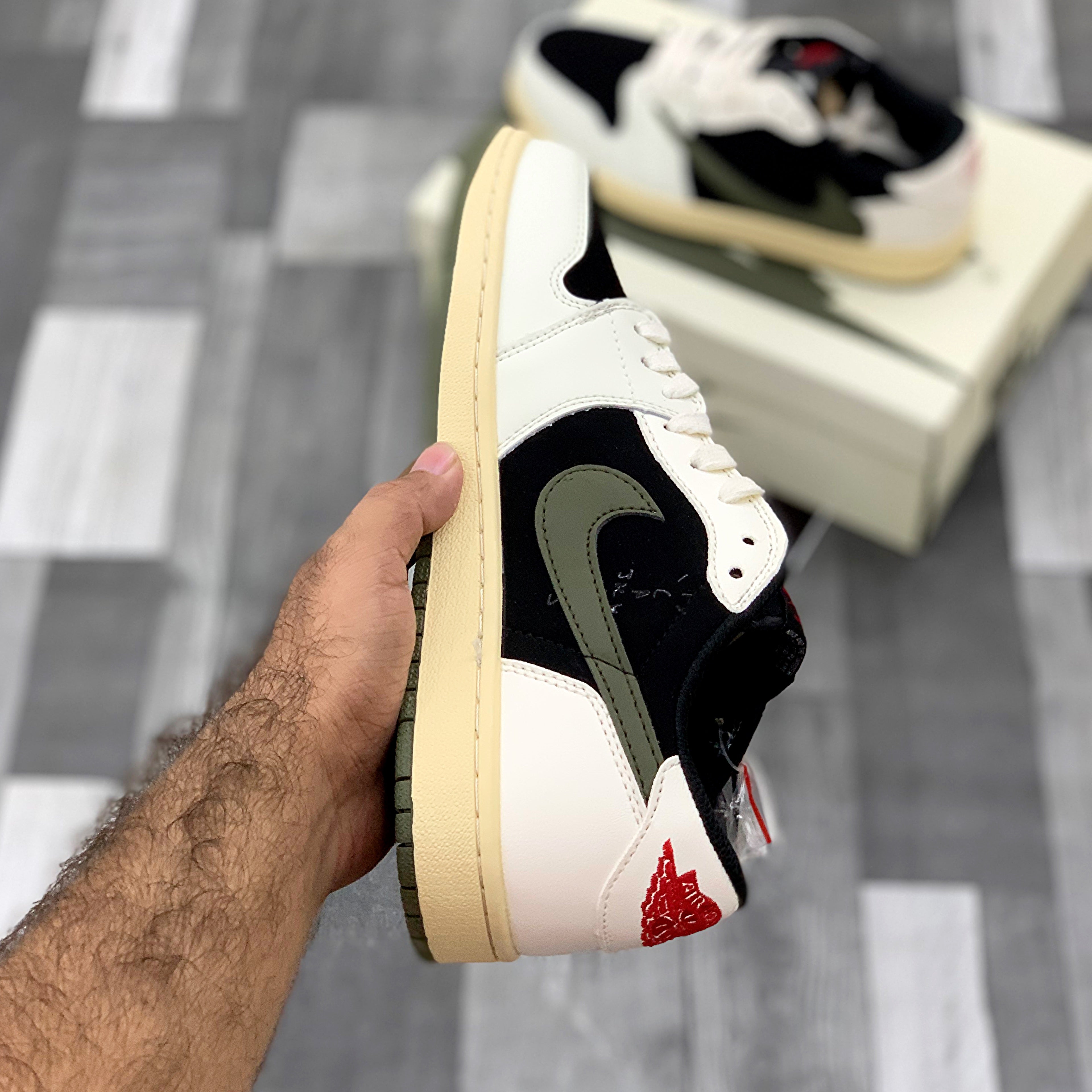 AJ-1 Lows Travis Scott (Olive)- Premium Batch