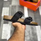 Cork Footbed Slides (Black) Premium Imported