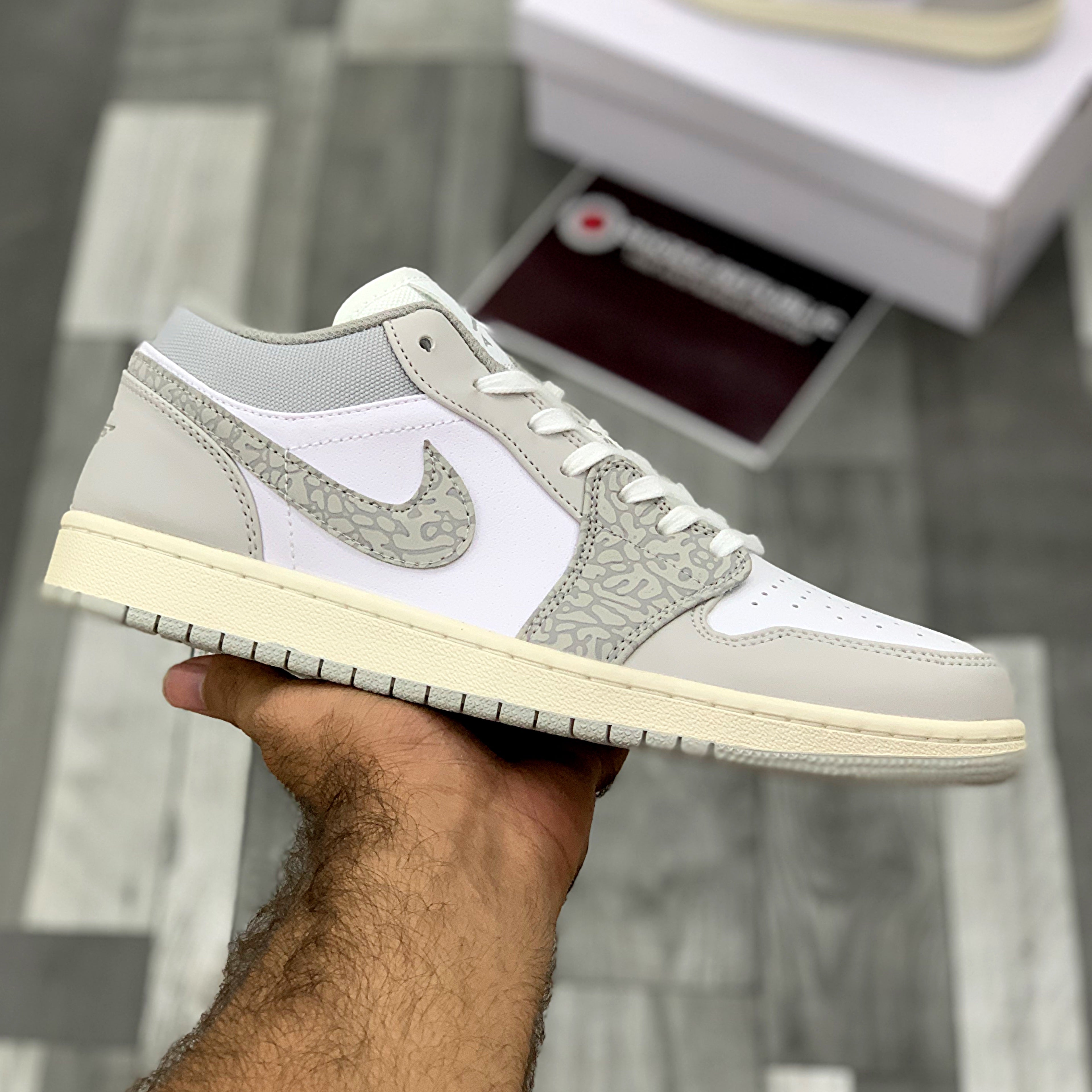 AJ-1 Lows (PRM Smoke Grey Elephaant)- Premium Batch