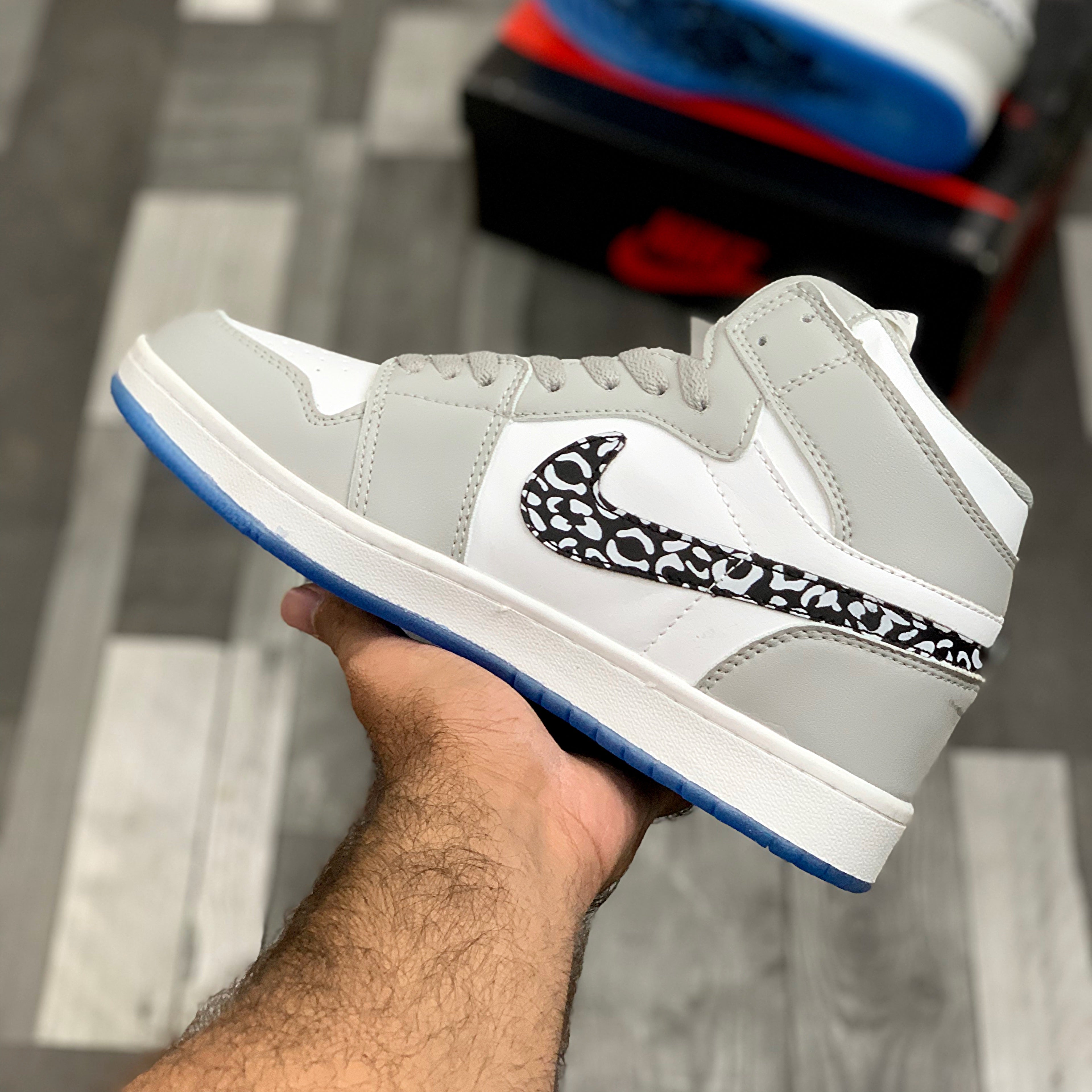 AJ-1 hightops (Cement Swoosh)