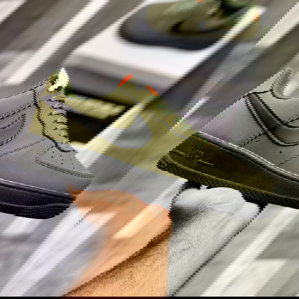 AF-1 Annthracitte (Military Green) Premium Batch Leather Edition - ShoesRepublic 