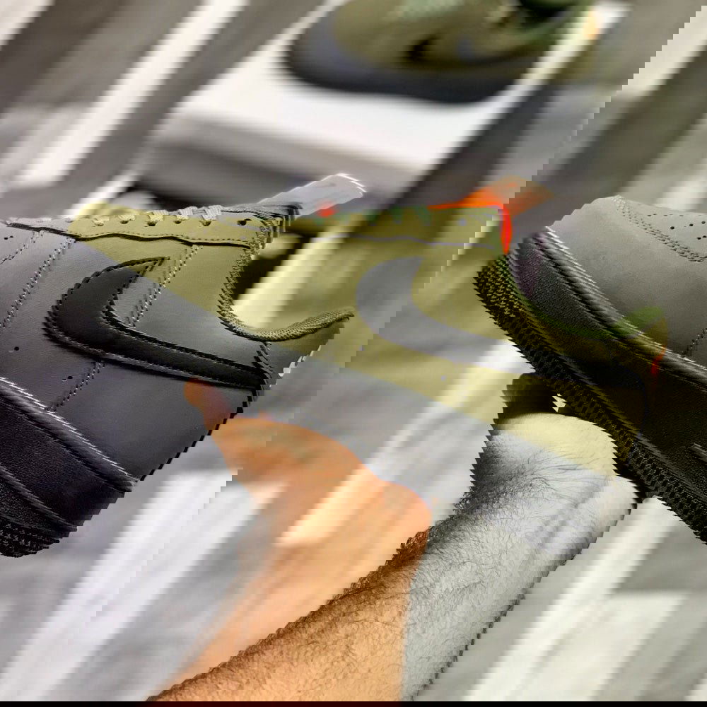 AF-1 Annthracitte (Military Green) Premium Batch Leather Edition - ShoesRepublic 