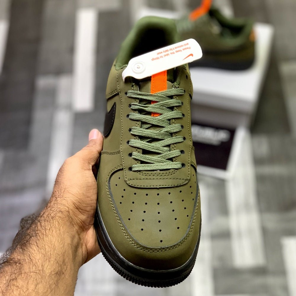 AF-1 Annthracitte (Military Green) Premium Batch Leather Edition - ShoesRepublic 