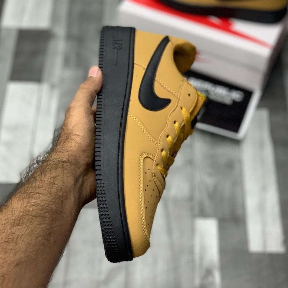 AF-1 Anthracite & Camel - Classic Two-Tone - ShoesRepublic 