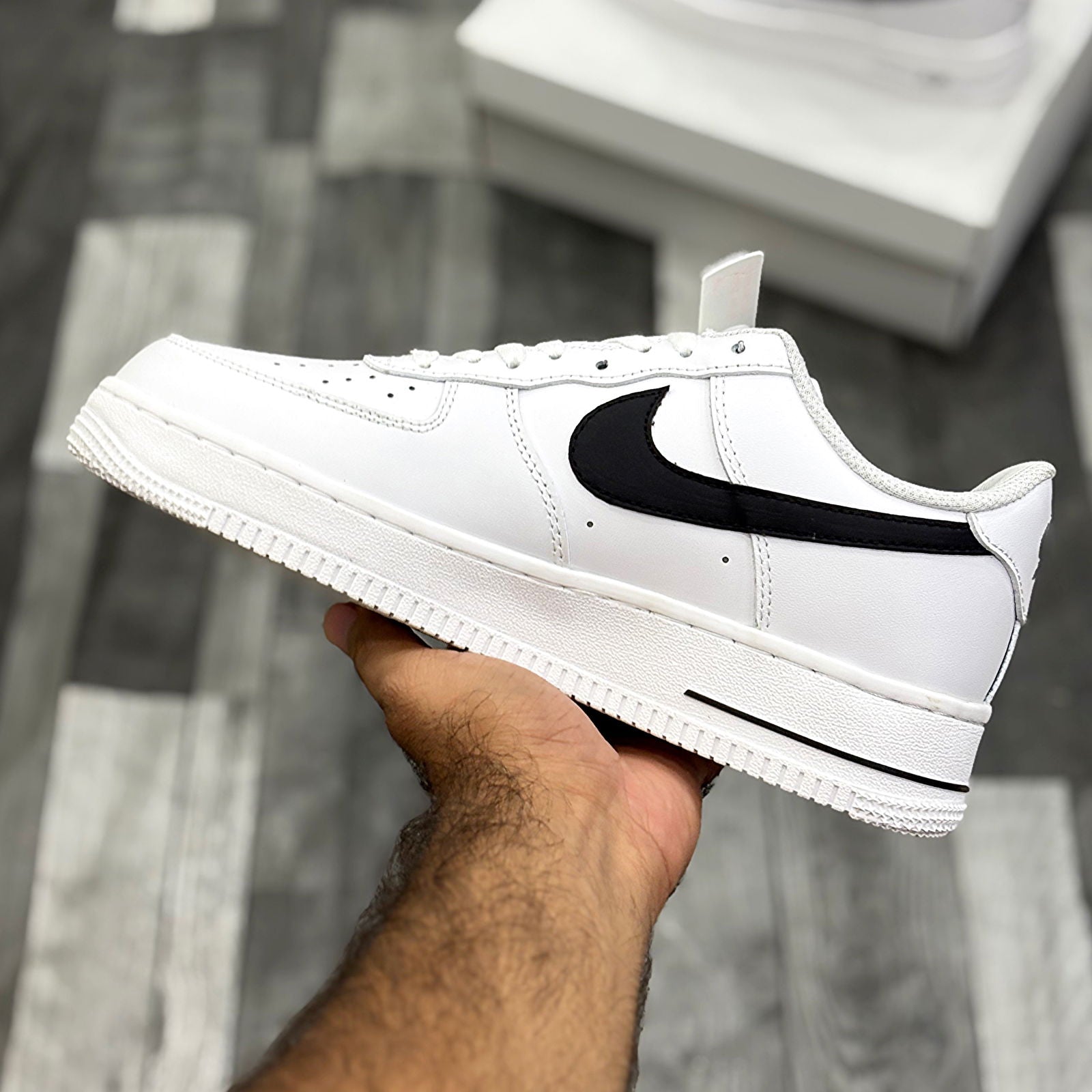 AF-1 White Black Swoosh Premium Batch - ShoesRepublic 