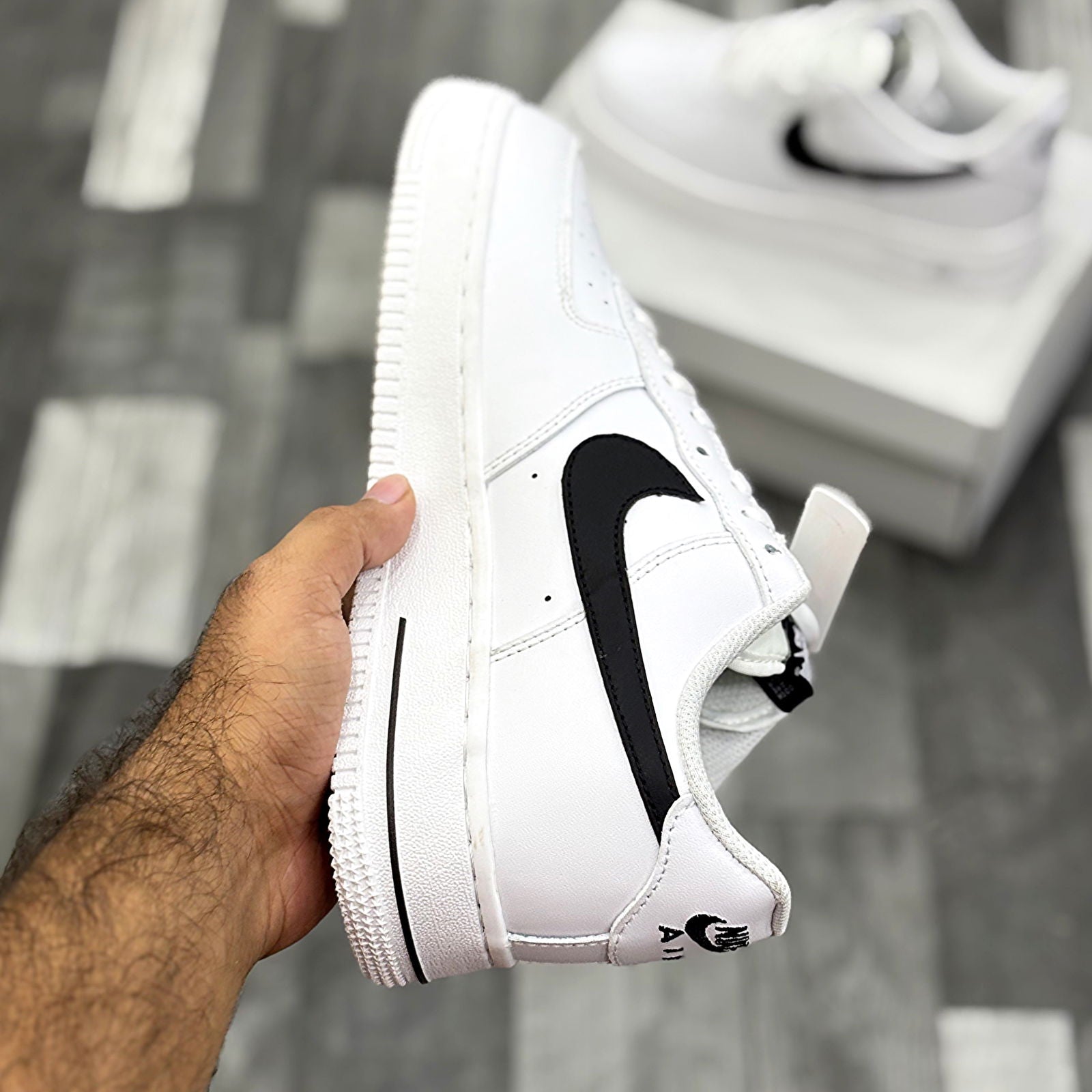 AF-1 White Black Swoosh Premium Batch - ShoesRepublic 