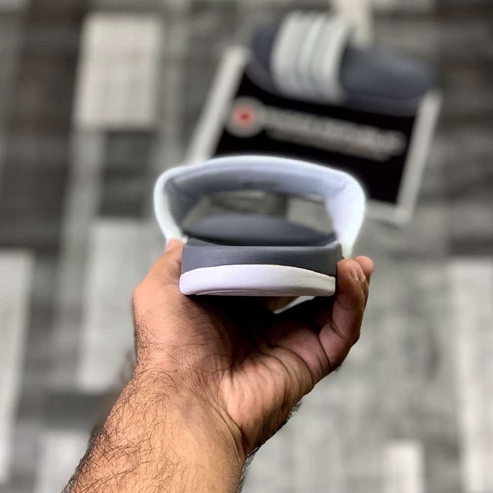 Adiillette Comfort Swim “Grey White” - ShoesRepublic 