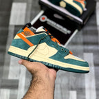 Aj-1 X Sb Dunks Low Pro (Green Orange) - ShoesRepublic 