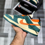 Aj-1 X Sb Dunks Low Pro (Green Orange) - ShoesRepublic 
