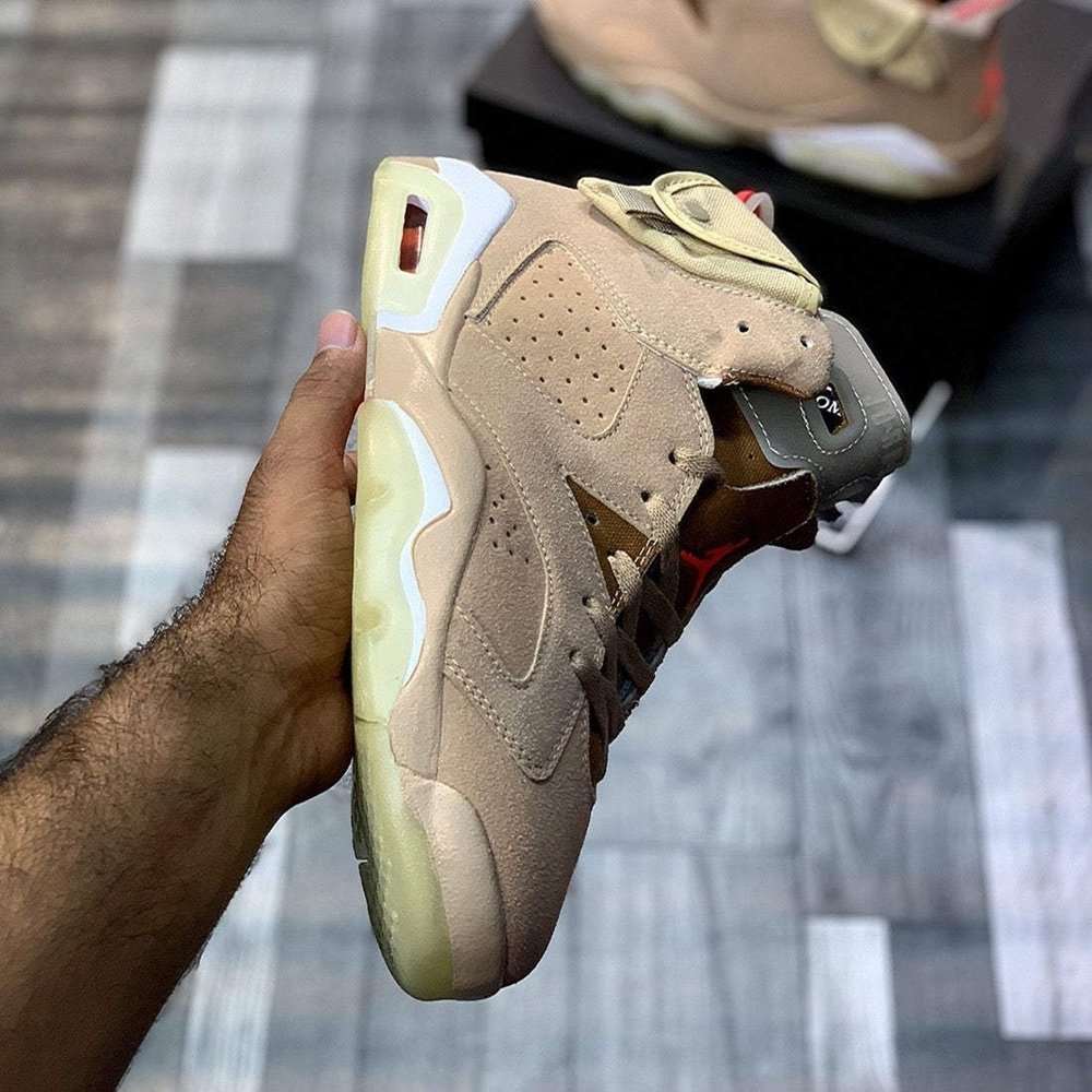 Aj-6 x Traviiis (Briitish Khakki) Premium Batch - ShoesRepublic 