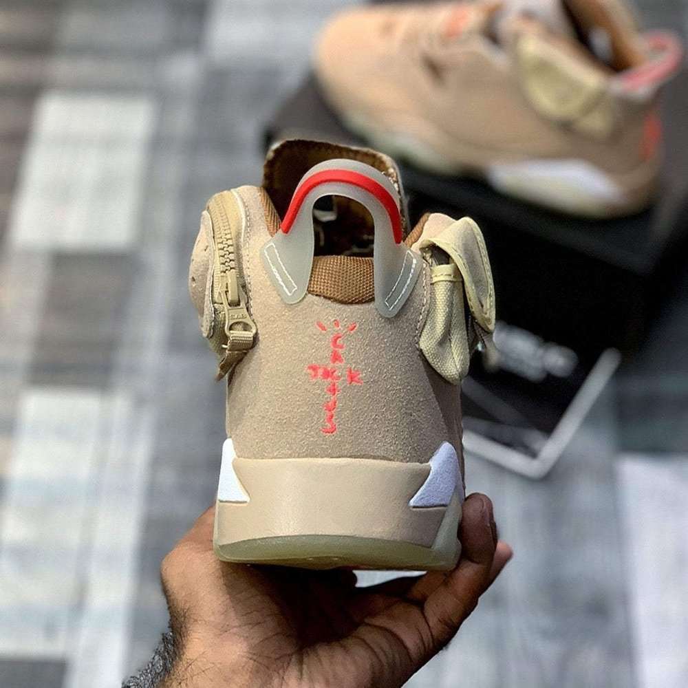 Aj-6 x Traviiis (Briitish Khakki) Premium Batch - ShoesRepublic 