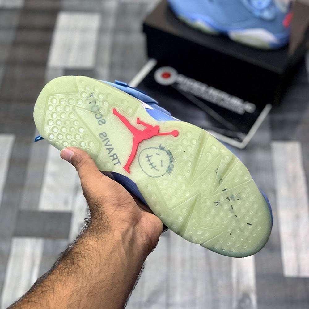 Aj-6 x Traviiis (Uniiversity Bluee) Premium Batch - ShoesRepublic 