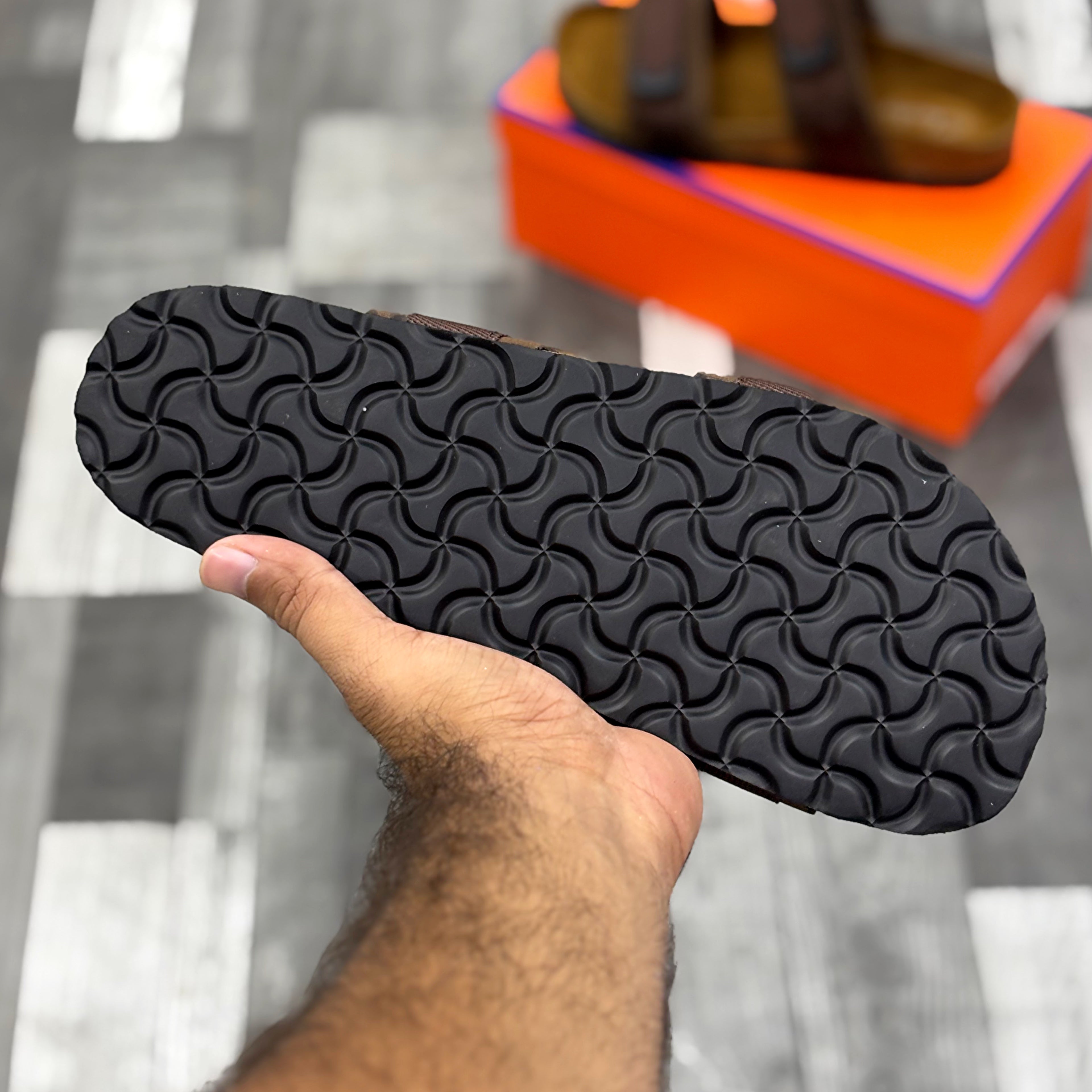 Cork Footbed Slides (Brown) Premium Imported