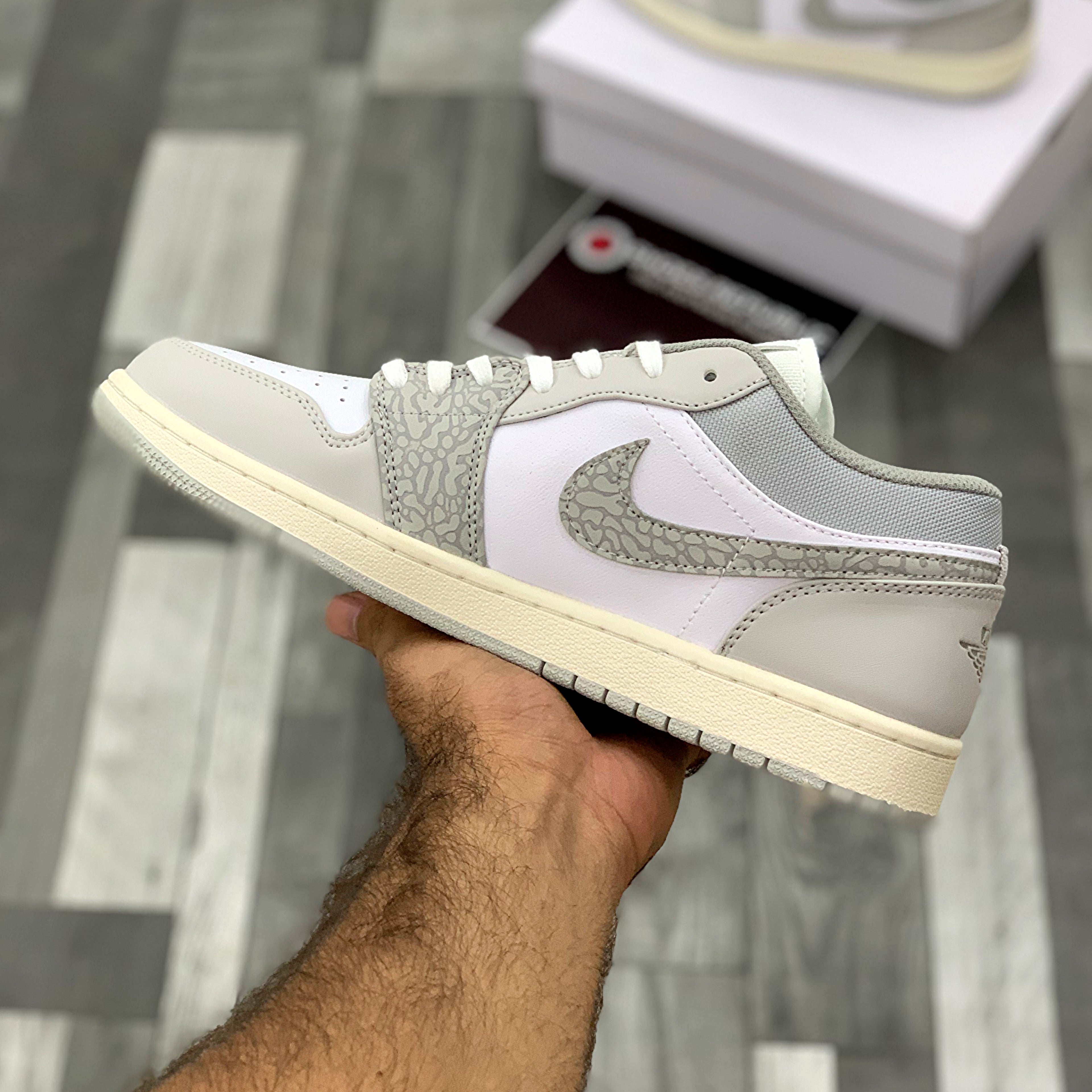 AJ-1 Lows (PRM Smoke Grey Elephaant)- Premium Batch