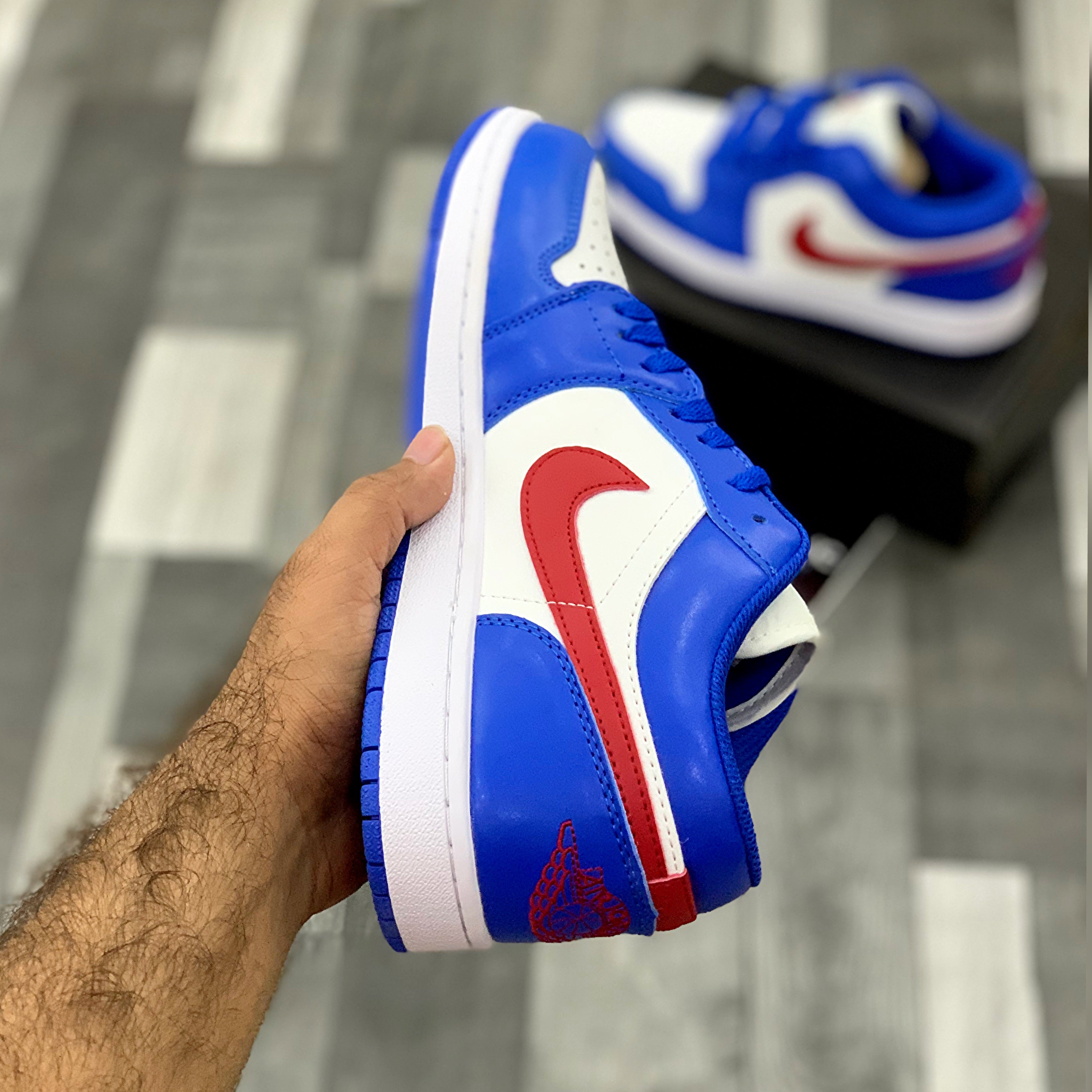 AJ-1 Lows (Sportt Blue GYM Red)- Premium Batch