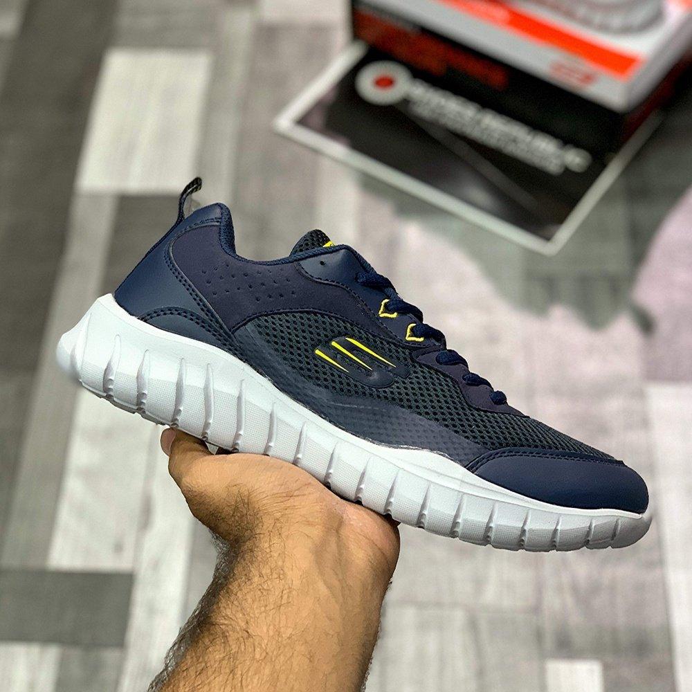 Skecherrs Overhaul Betley Air Cooled Memory Foam “Navy Blue” - ShoesRepublic