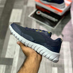 Skecherrs Overhaul Betley Air Cooled Memory Foam “Navy Blue” - ShoesRepublic 