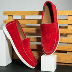 Suede Loafer Firestone Red- 100% Pure Suede Leather
