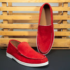 Suede Loafer Firestone Red- 100% Pure Suede Leather