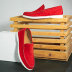 Suede Loafer Firestone Red- 100% Pure Suede Leather