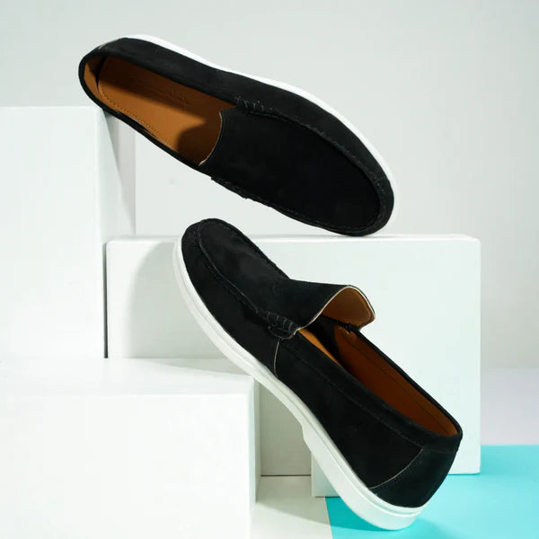 Suede Loafer Black- 100% Pure Suede Leather