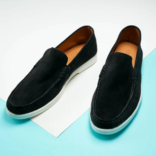 Suede Loafer Black- 100% Pure Suede Leather