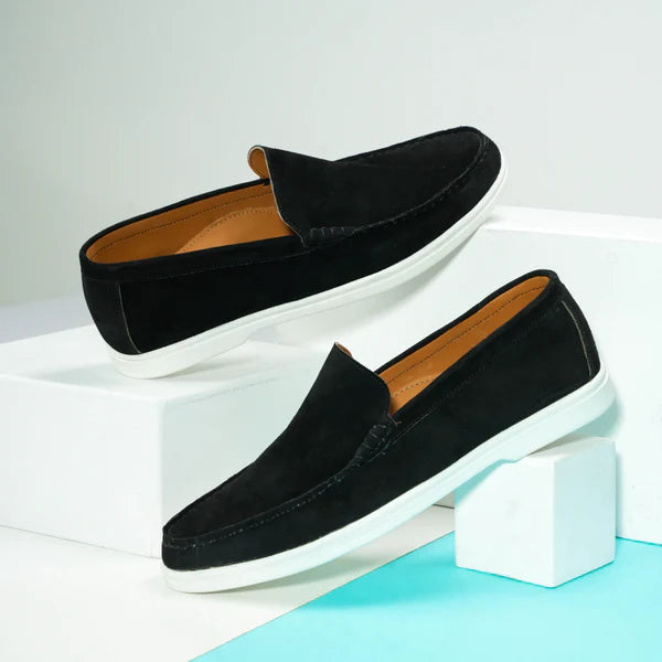 Suede Loafer Black- 100% Pure Suede Leather