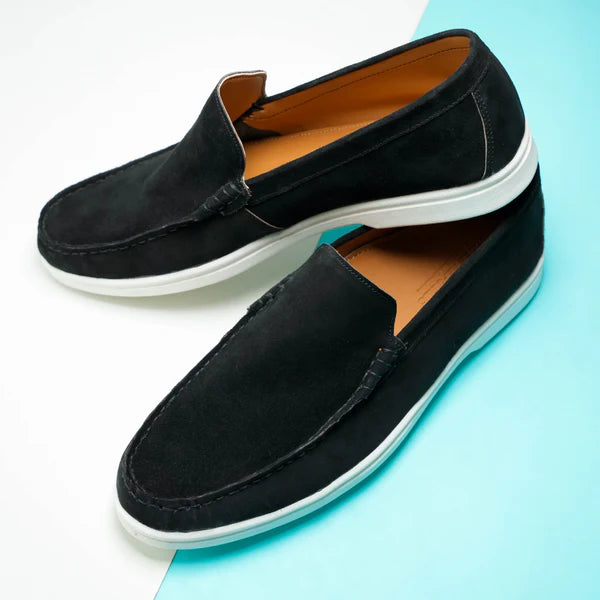 Suede Loafer Black- 100% Pure Suede Leather