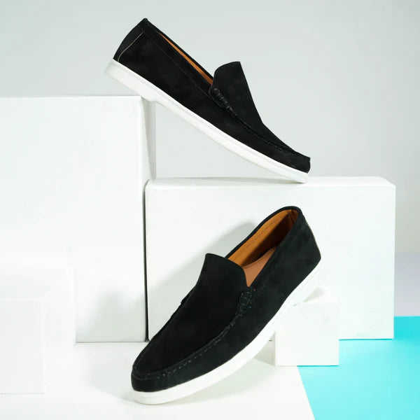 Suede Loafer Black- 100% Pure Suede Leather
